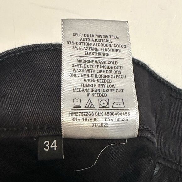 Hudson Jeans Mens Size 34x34 Black Blake Slim Straight Mid Rise Stretch Denim - Picture 14 of 14